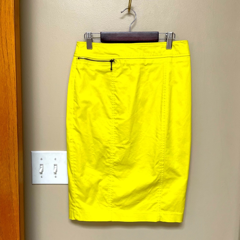 Highlighter Yellow Pencil Skirt